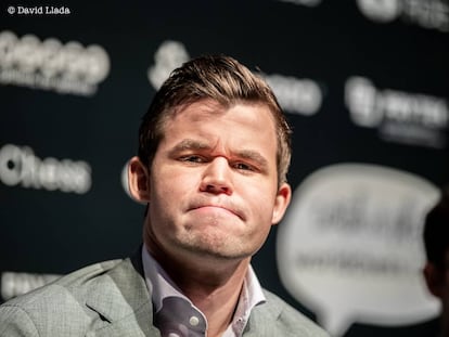 Magnus Carlsen, durante el Campeonato del Mundo de 2018 en Londres