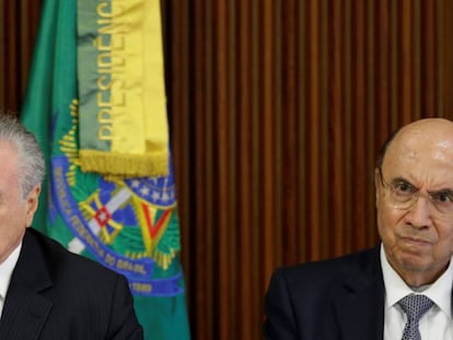 Presidente Michel Temer e o Ministro da Fazenda Henrique Meirelles.