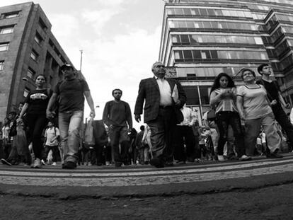 Peatones en el centro de la Ciudad de México.