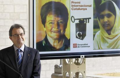 El presidente Artur Mas, durante la rueda de prensa en la que ha anunciado las ganadoras del XXV Premio Internacional Catalunya.