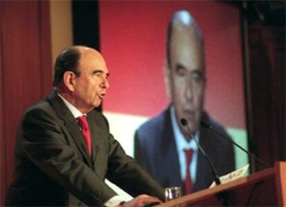 Emilio Botín durante la presentación del resultados del SCH del pasado ejercicio.