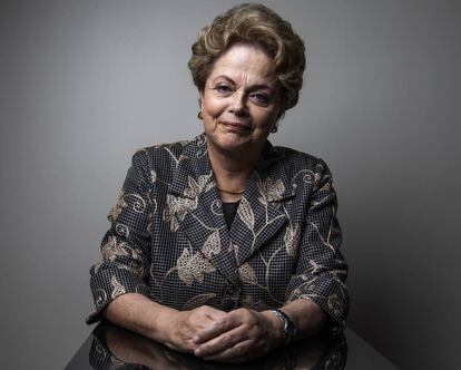 Dilma Rousseff in the offices of EL PAÍS.