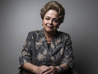 Dilma Rousseff antes da entrevista.