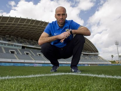 Caballero, en el campo de entrenamiento del M&aacute;laga. 