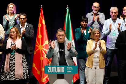 Arnaldo Otegi, durante el III congreso de EH Bildu.