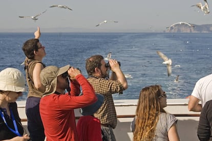 Un grupo de aficionados a la ornitología en una salida organizada por SEO BirdLife.