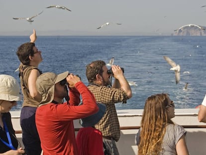 Un grupo de aficionados a la ornitología en una salida organizada por SEO BirdLife.