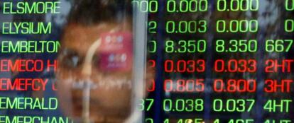 Monitor de Bolsa en Sydney, Australia.