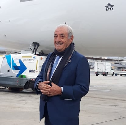 El presidente de Air Europa, Juan José Hidalgo, el pasado mes de enero en Madrid-Barajas.