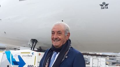 El presidente de Air Europa, Juan José Hidalgo, el pasado mes de enero en Madrid-Barajas.