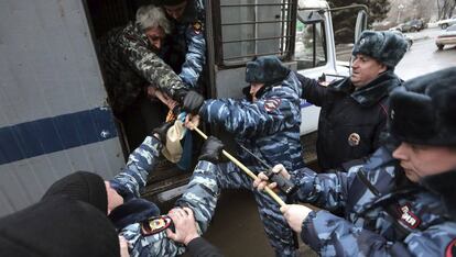 Manifestantes detenidos en Rusia