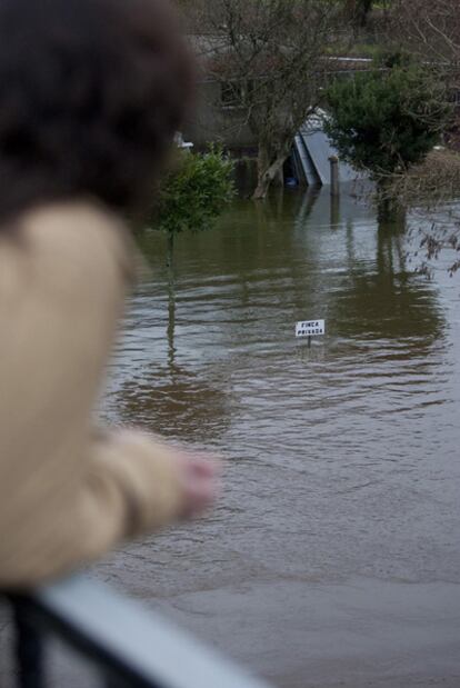 Inundaciones y desbordamientos en el Tambre a su paso por Sigüeiro.