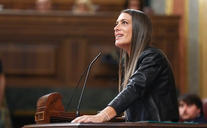 Junts spokesperson, Miriam Nogueras, during her speech in the plenary session.