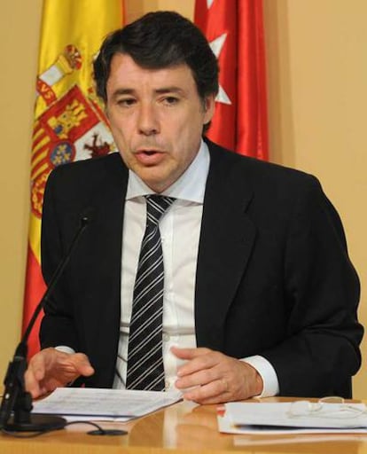 Ignacio González, durante la rueda de prensa tras el Consejo de Gobierno.