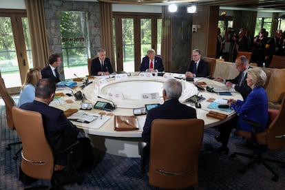 Los líderes del G-7, reunidos este lunes en Kananaskis (Canadá).