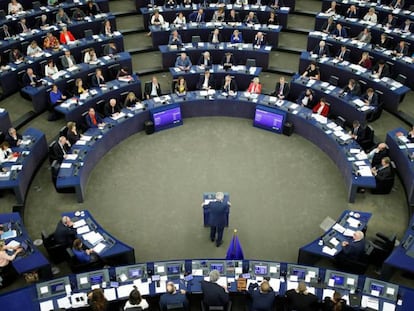 El presidente de la Comisión Europea, Jean Claude Juncker, en el discurso sobre el estado de la UE, el 14 de septiembre.