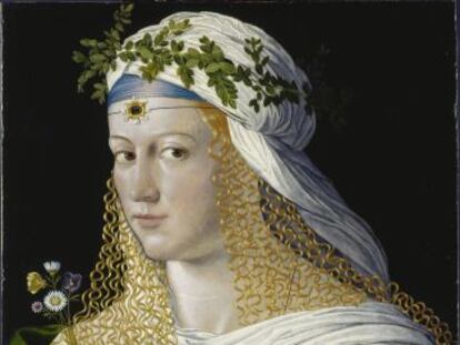 'Retrato de mujer', de Bartolomeo Veneto, supuesta Lucrecia Borgia, que se exhibe en la muestra de Venecia.