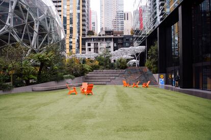 Un espacio del campus corporativo de Amazon en Seattle, Estado de Washington (EEUU).