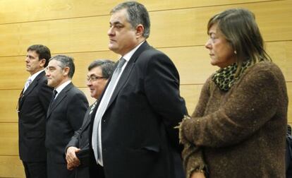 Fuentes, Labarta, Belda, Saiz, y Yolanda Fuentes, en el juicio.