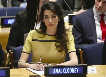 Amal Clooney, en Naciones Unidas.