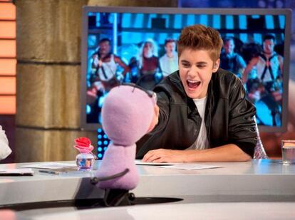 Justin Biever en un momento de su visita a 'El hormiguero'.