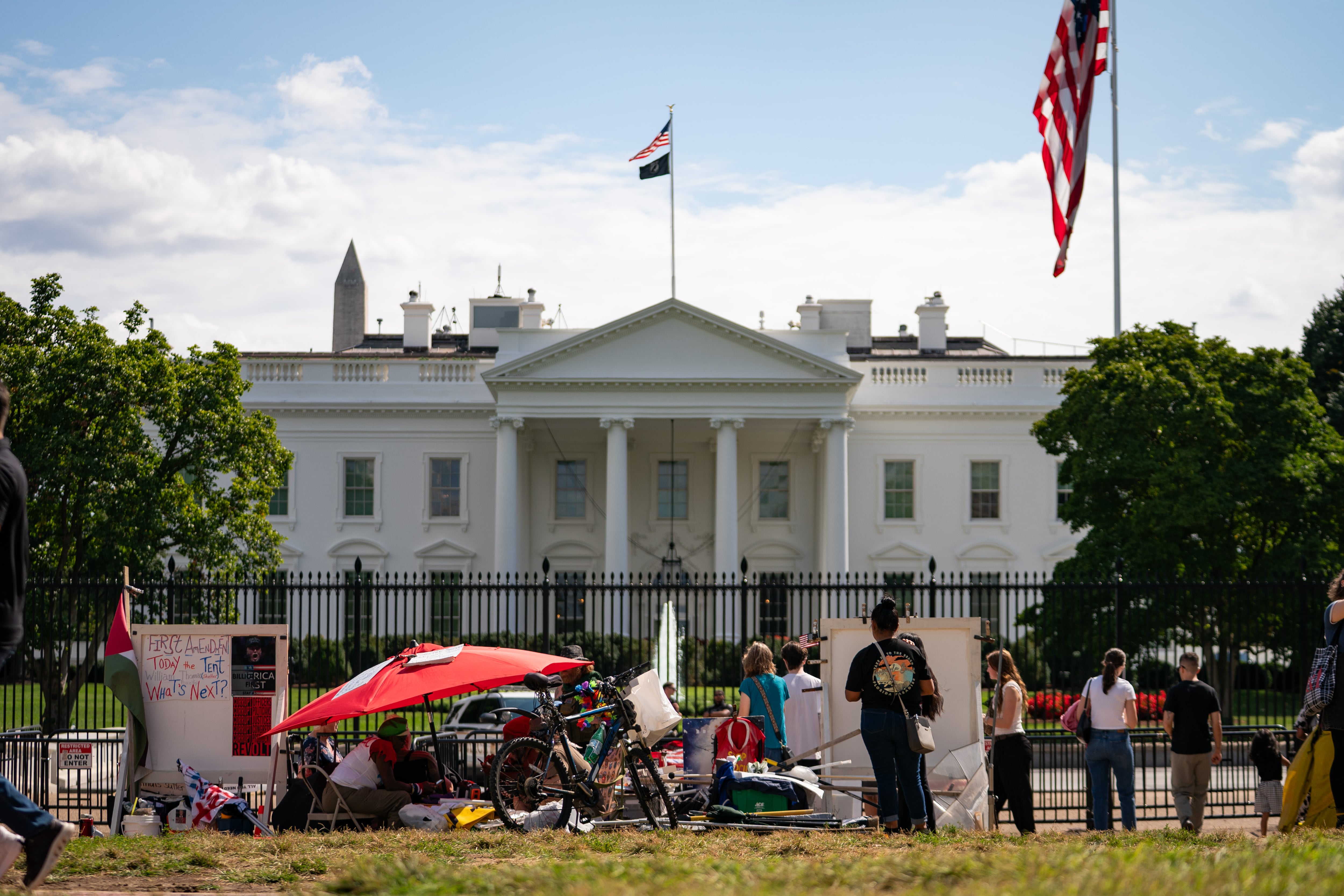 La vigilia pacífica frente a la Casa Blanca, el pasado 7 de septiembre, dos días después de que Trump amenazara con el desalojo.
