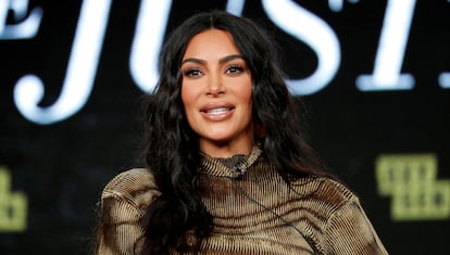 Kim Kardashian, en una charla en Pasadena, California, en enero de 2020.