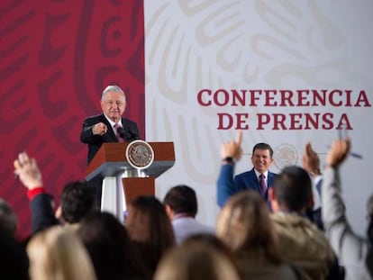 El presidente mexicano Andrés Manuel López Obrador, durante una conferencia de prensa.