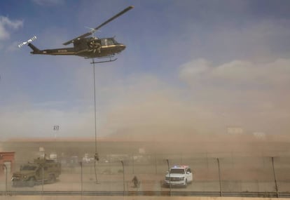 La patrulla fronteriza, en un simulacro de protección el pasado 9 de noviembre.