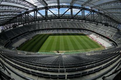 El estadio de Baixada, en Curitiba, antes del partido entre el Atletico PR y el Sport Recife, este sábado.