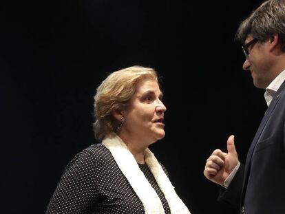 Pilar Rahola amb el seu amic íntim Carles Puigdemont, el 2017.