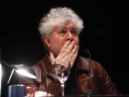 Pedro Almodóvar during the masterclass at Madrid’s Círculo de Bellas Artes.