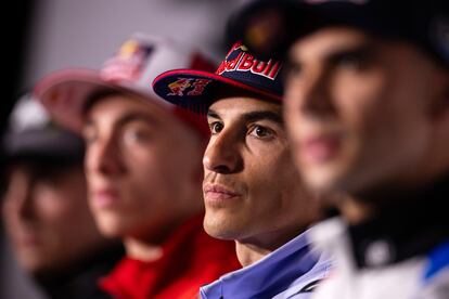 Marc Márquez, durante la rueda de prensa een Portimao, el pasado jueves.