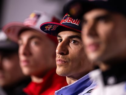 Marc Márquez, durante la rueda de prensa een Portimao, el pasado jueves.