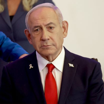 Israeli Prime Minister Benjamin Netanyahu attends Christian Conference in Jerusalem July 27, 2025. REUTERS/Ronen Zvulun
 