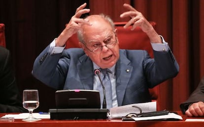 Jordi Pujol, en la seva compareixença a la cambra catalana al setembre.