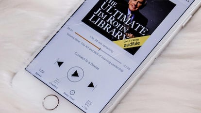 Audiolibro en un iPhone de Apple