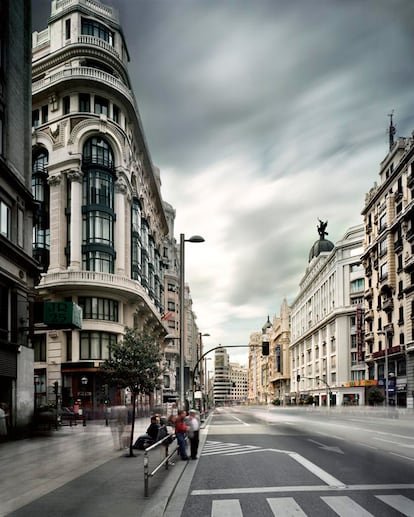 Imagen de la calle más famosa de Madrid, la Gran Vía.
