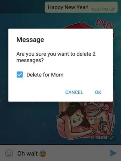 Captura de pantalla de Telegram.