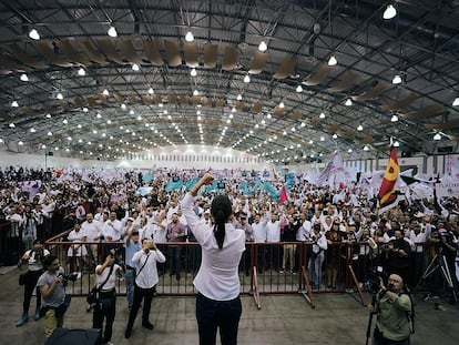 Un acto de precampaña de la candidata a la presidencia de México Claudia Sheinbaum.