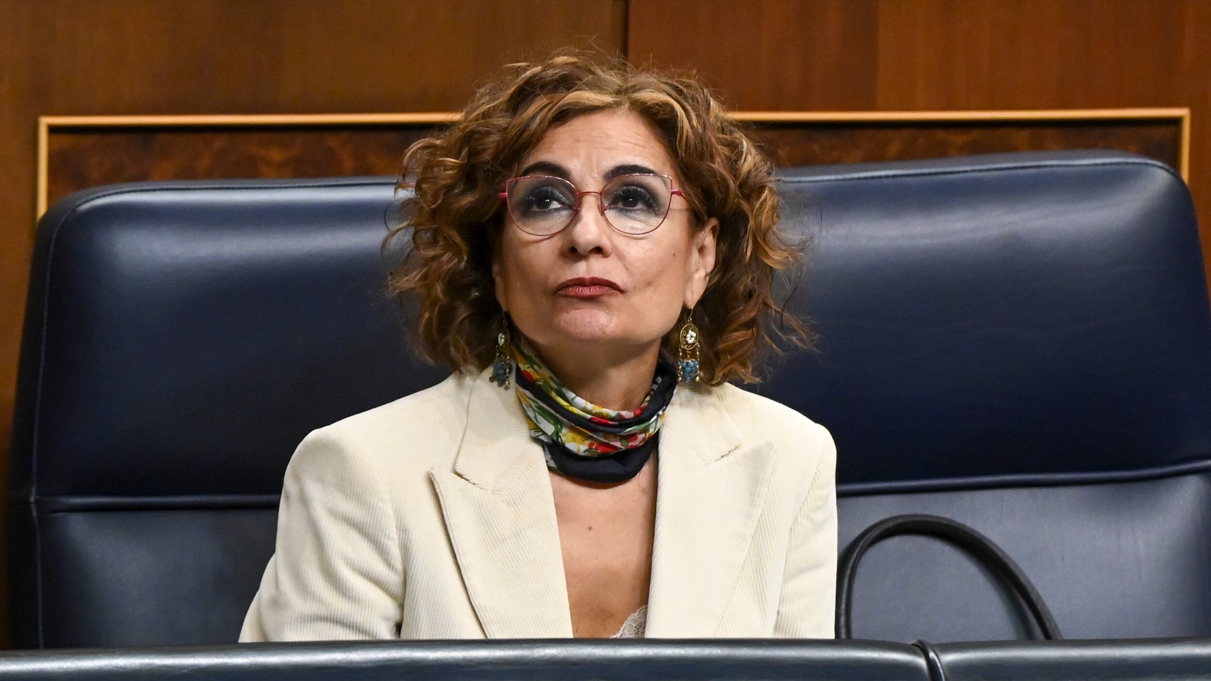 La vicepresidenta primera del Gobierno y ministra de Hacienda, María Jesús Montero, este jueves en el Congreso.