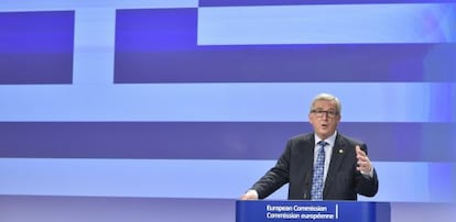 El presidente de la Comisi&oacute;n Europea, Jean-Claude Juncker, durante su comparecencia sobre Grecia.