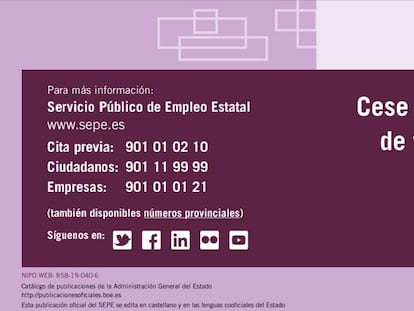 Empleo actualiza el folleto de cese de actividad sin cambiar su difícil acceso