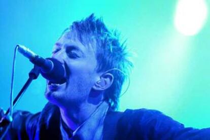 Thom Yorke, cantante de Radiohead, durante un concierto.