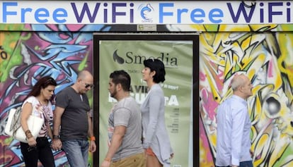 Anuncio del proveedor de wifi Gowex en Madrid.