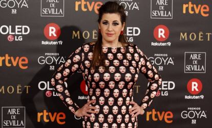 La actriz Pepa Charro a su llegada a la ceremonia de entrega de la 32 Edición de los Premios Goya.