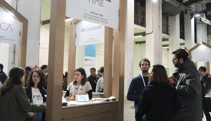 Los fundadores de Ethical Time, en el 4YFN.