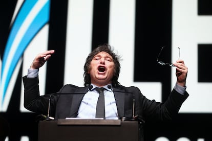 Javier Milei en Buenos Aires, el 18 de octubre.