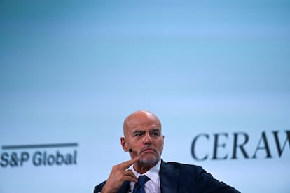 Claudio Descalzi, CEO de Eni, en la conferencia CERAWeek, en Houston (Texas, EE UU), el 19 de marzo pasado.