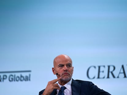 Claudio Descalzi, CEO de Eni, en la conferencia CERAWeek, en Houston (Texas, EE UU), el 19 de marzo pasado.